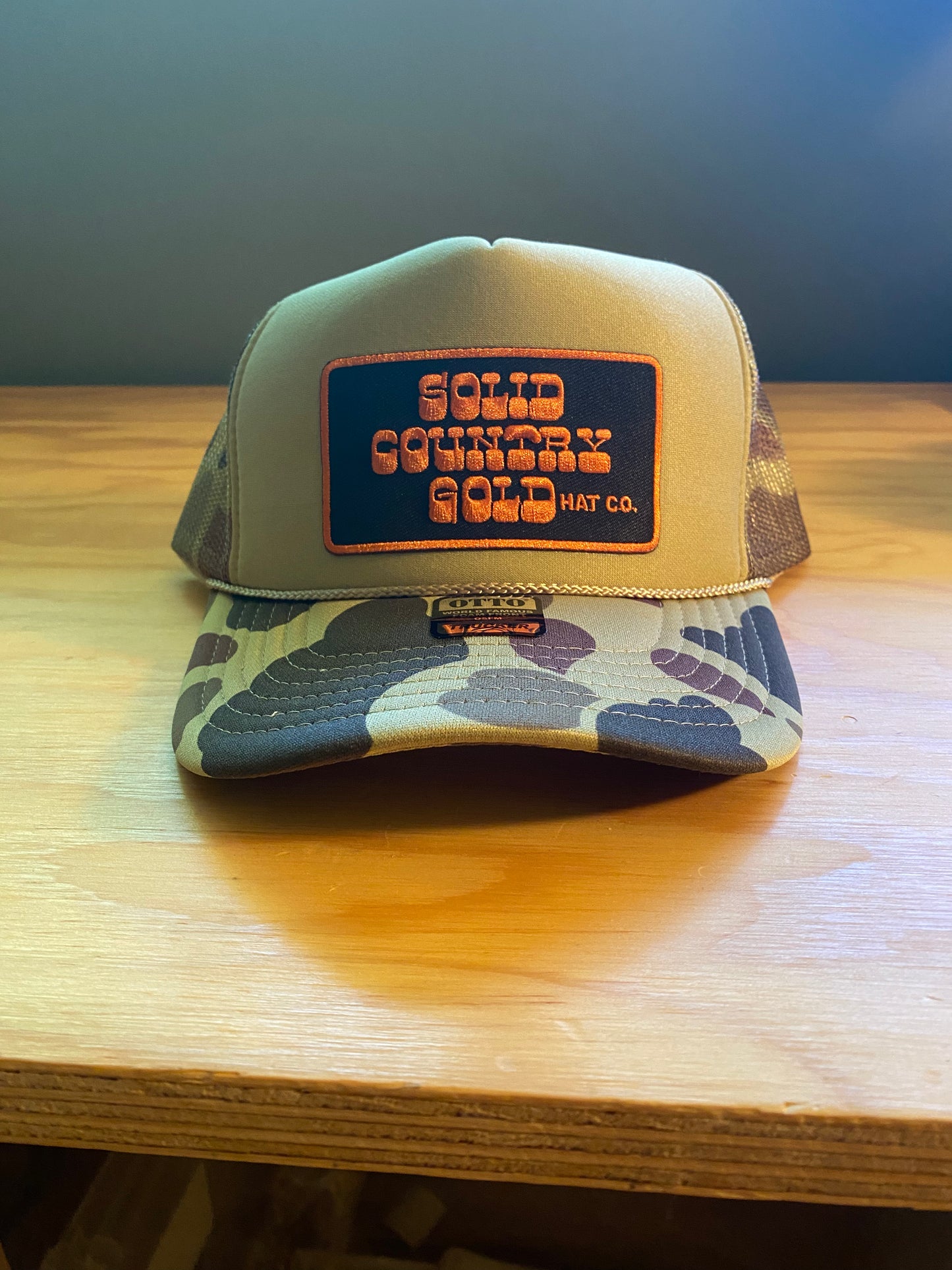 Camo Rope Foam Trucker Retro Orange